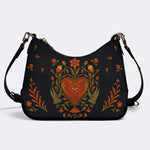 Heart Eyes Print - Leather Crossbody Bag