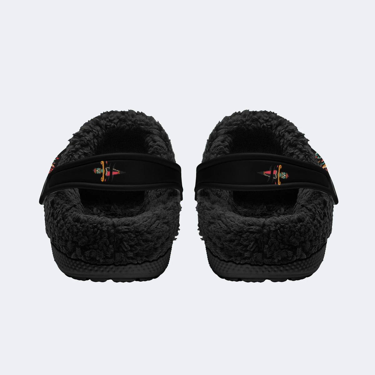 Be The Flame Death Moth Print - Fur Lined Slippers/Sandals