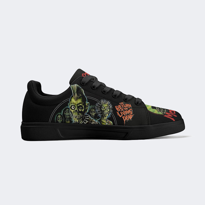 Unisex More Brains Print - Skateboard Sneakers