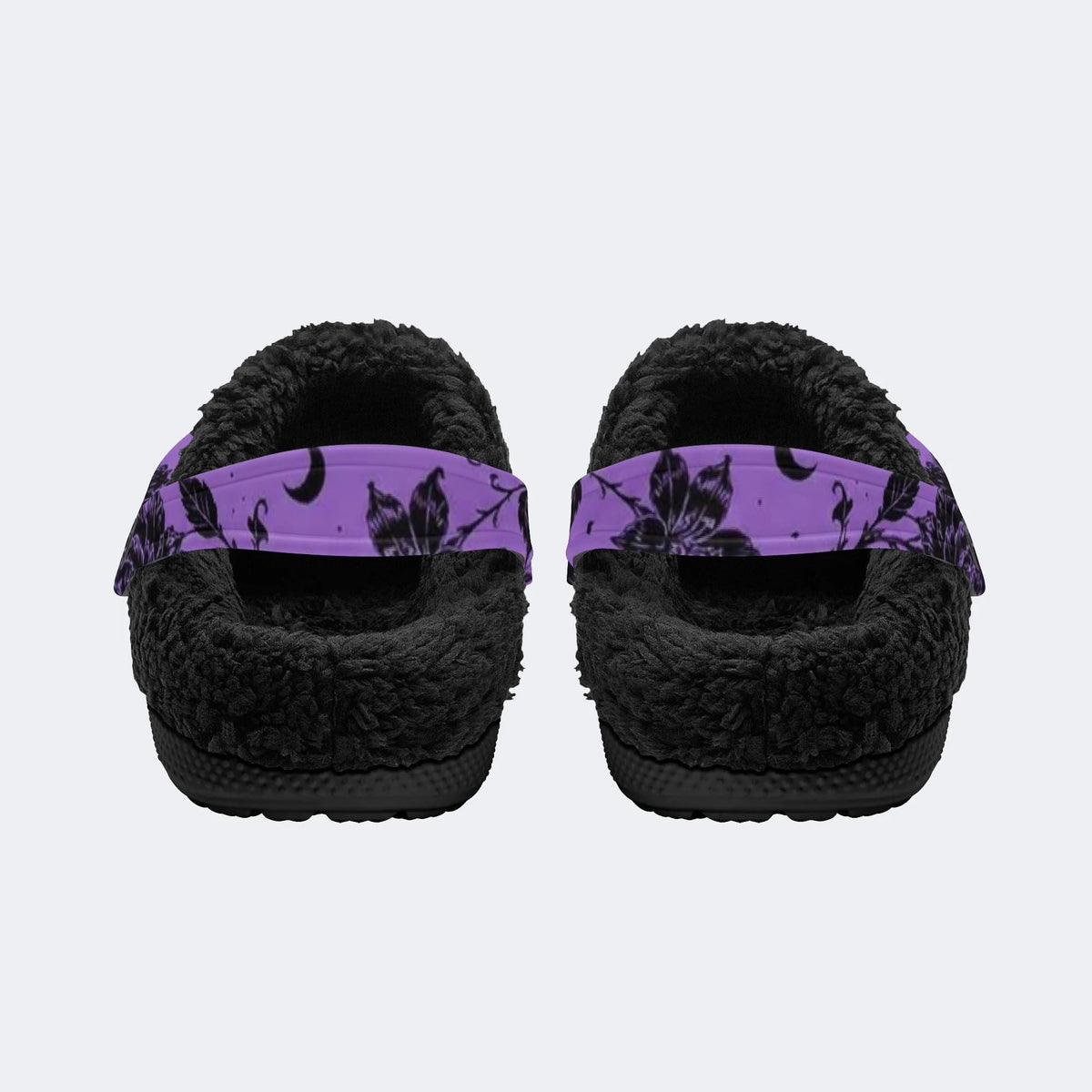 Moon Skull Floral - Fur Lined Slippers/Sandals