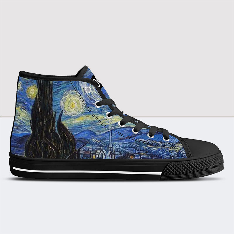 Van Gogh Kunst Sternennacht High Top Canvas Schuhe