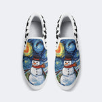 Snowman Starry Night Print - Slip On Shoes