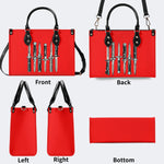 Weapons Print - Leather Handbag