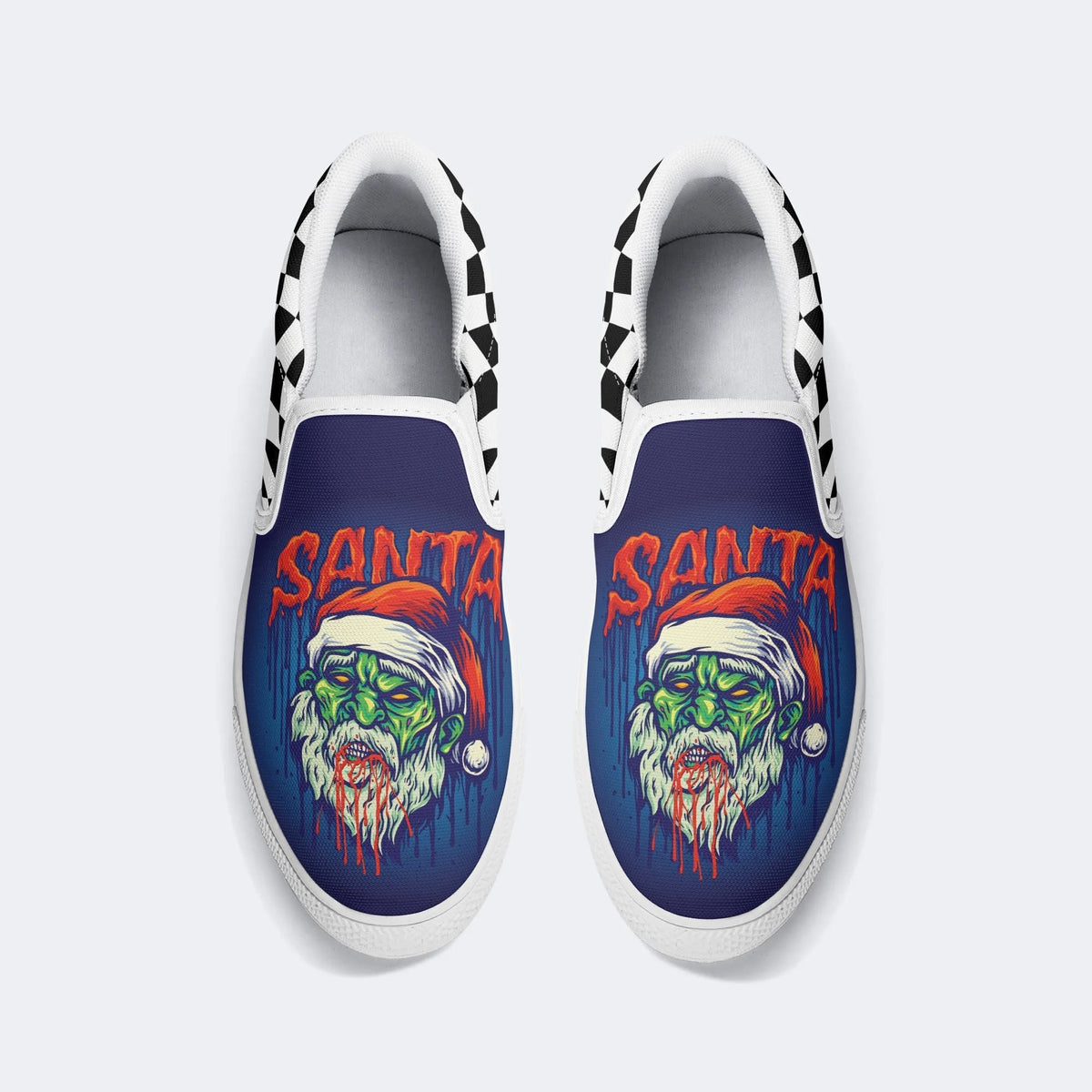 Horror Zombie Santa Claus Print - Slip On Shoes