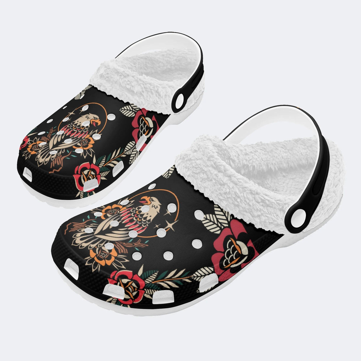 Eagle Art Print - Fur Lined Slippers/Sandals