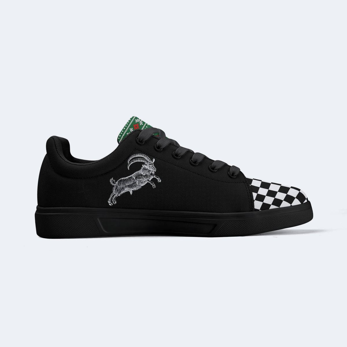 Unisex Metal Goat Print - Skateboard Sneakers