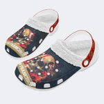 Super Bowl Skull Print - Fur Lined Slippers/Sandals