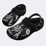 Butterfly&Sword Art Print - Fur Lined Slippers/Sandals