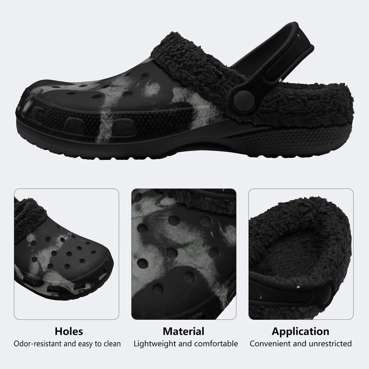 Phantom Skeleton - Fur Lined Slippers/Sandals