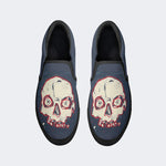 Unisex Graffiti Skull Print - Slip On Shoes