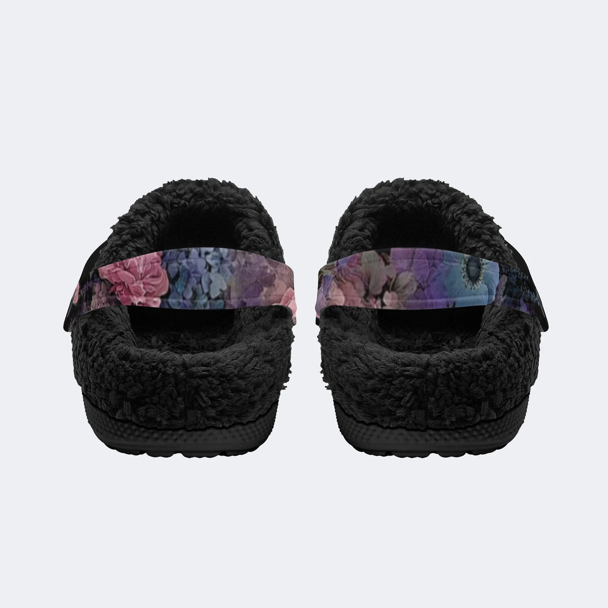 Moody Floral Skull - Fur Lined Slippers/Sandals