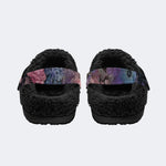 Moody Floral Skull - Fur Lined Slippers/Sandals