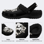 Gothic Witch Skull Wildflower Moon - Fur Lined Slippers/Sandals
