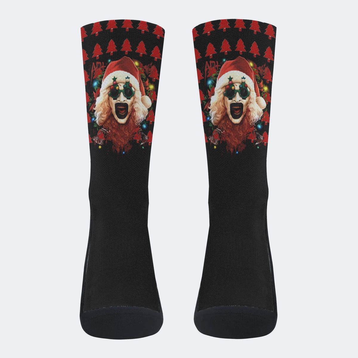 Horror Santa Claus Ghostface Print - Crew Socks