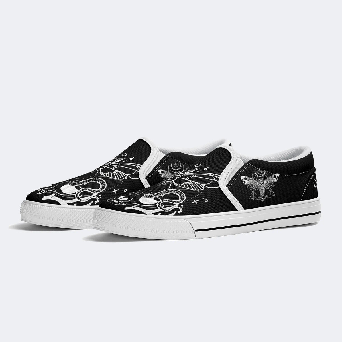 Chaussures unisexes à enfiler avec imprimé Death Moth&amp;Skull 