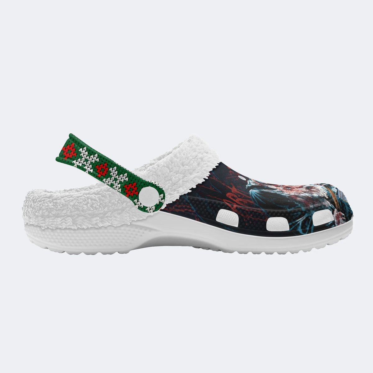 Christmas Terrifier Print - Fur Lined Slippers/Sandals