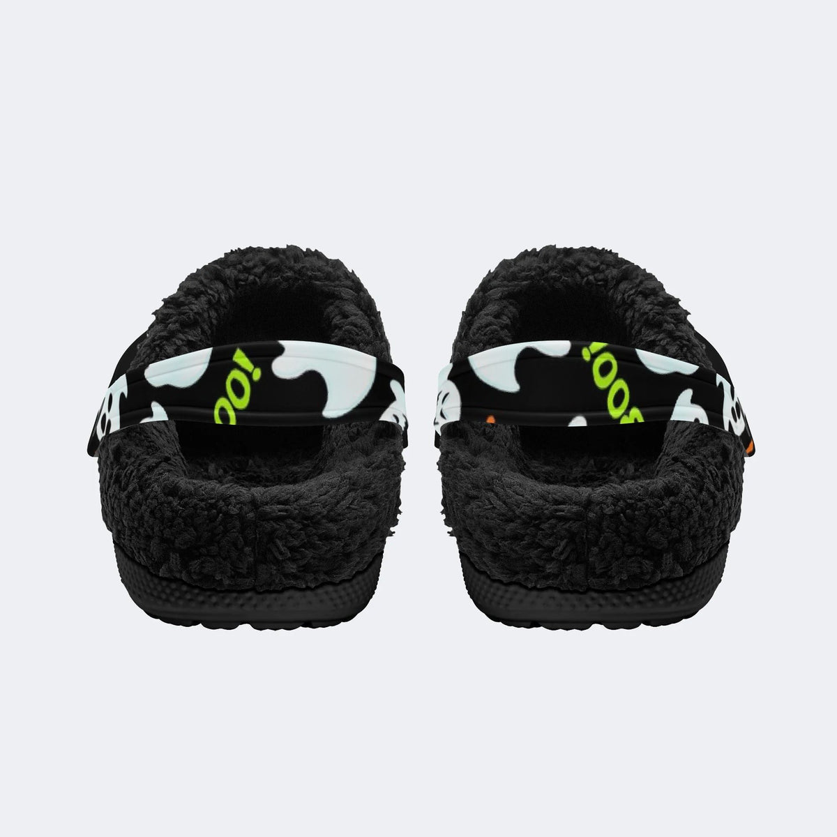 Boo Ghost Skull - Fur Lined Slippers/Sandals
