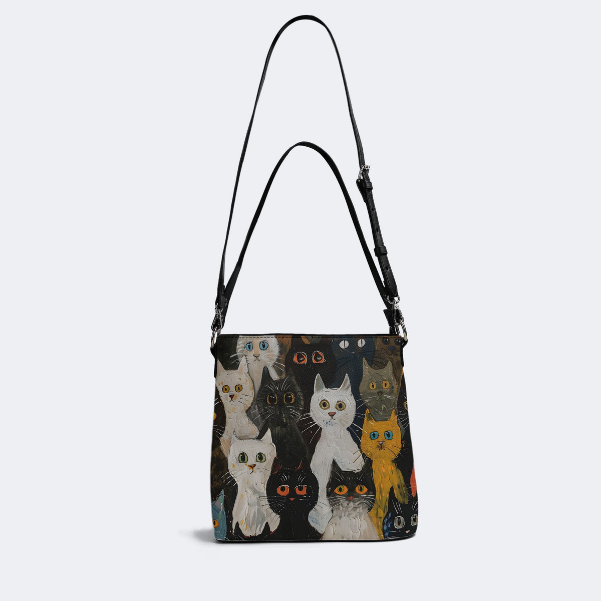 Artistic Graffiti Cats Print - Bucket Bag