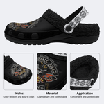 Bills Death Moth Vintage Print - Fur Lined Slippers/Sandals