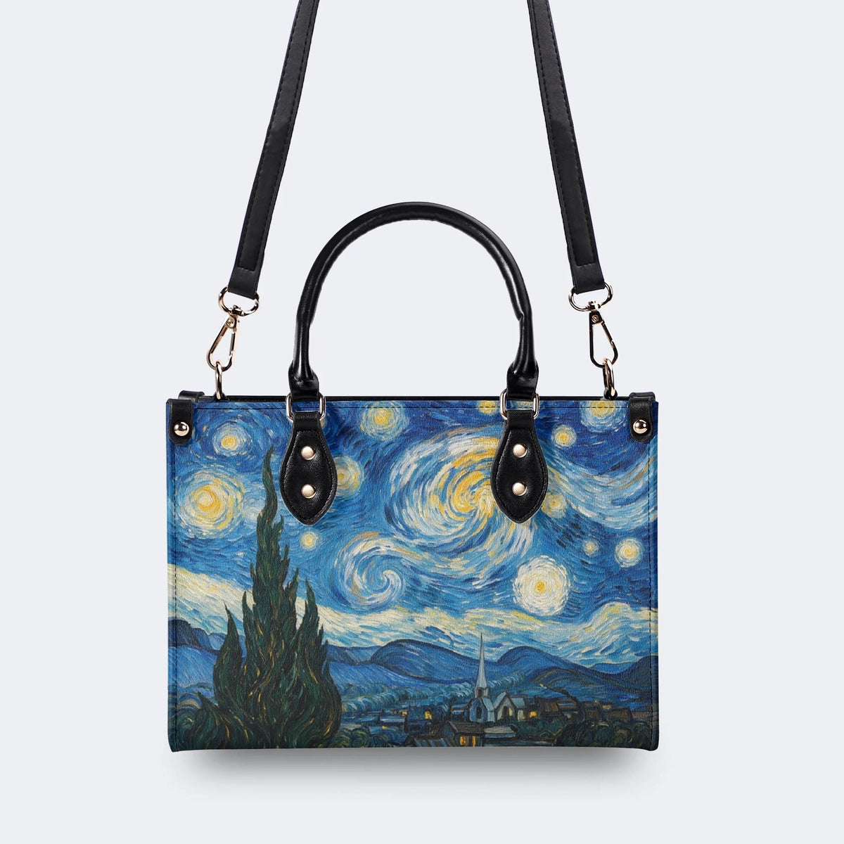 Starry Night Cypress Tree Print Handbag Factory Direct Sales