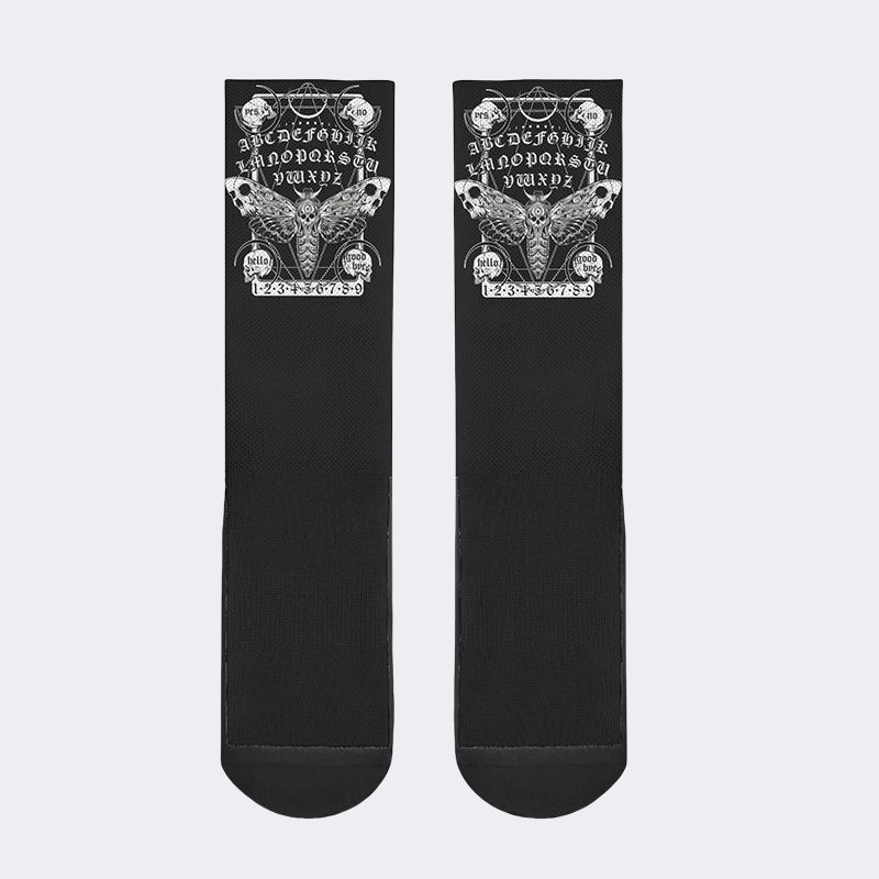 Surreal Death Moth Print - Crew Socks