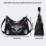Death Moth Under The Stars - Leather Crossbody Bag