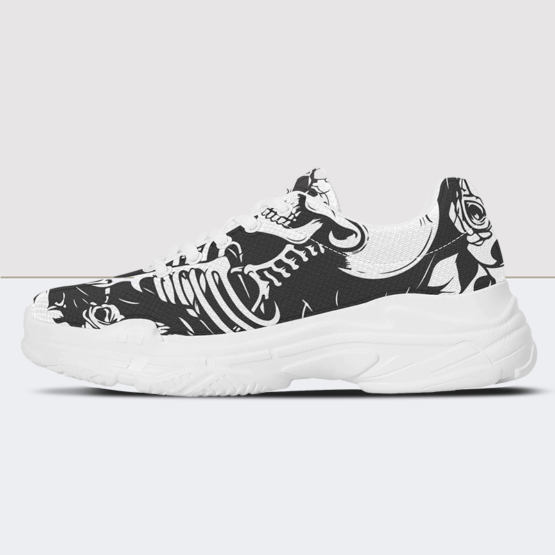 Klobige Sneakers mit Totenkopf-Print 