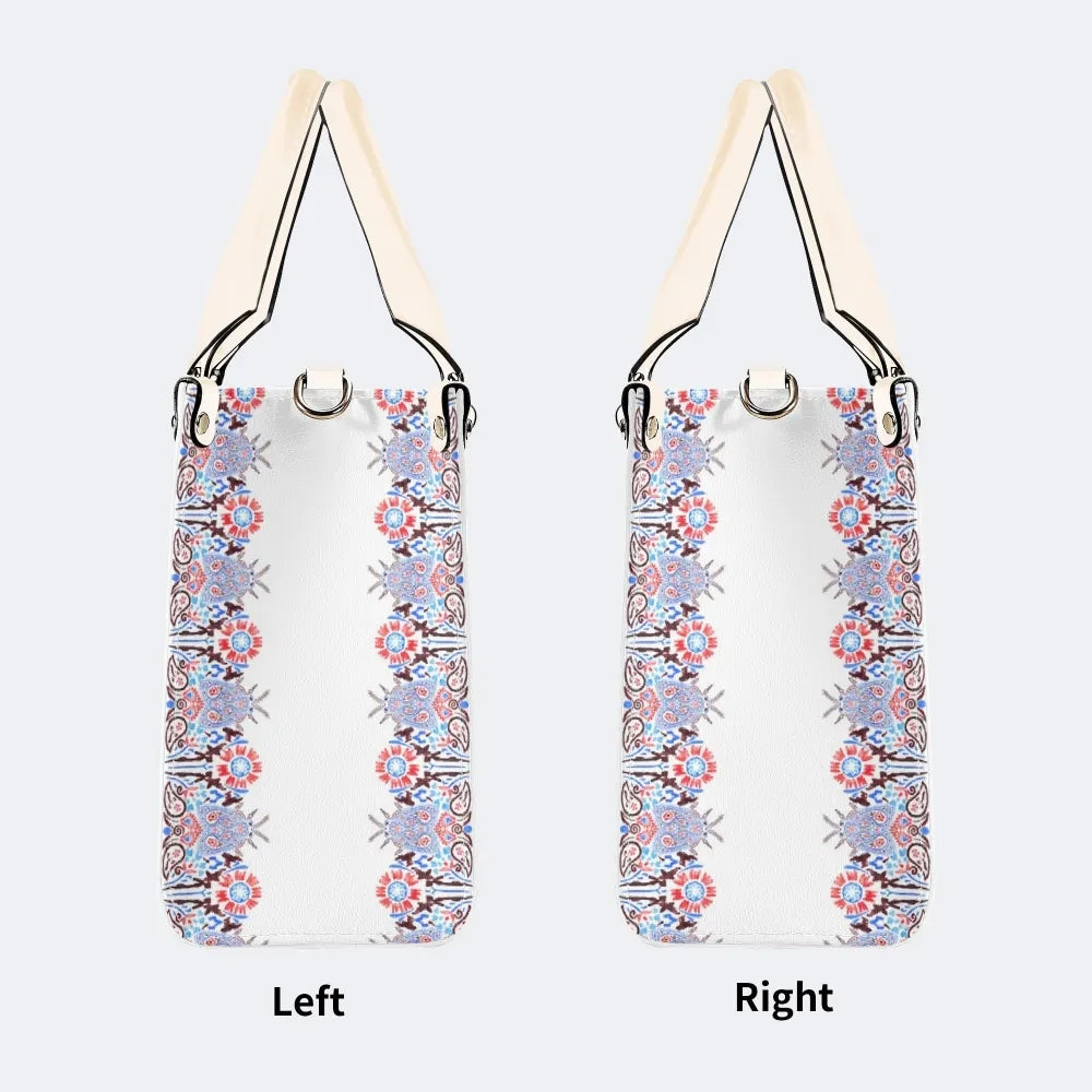 Classic Watercolor Moth Print - Leather Handbag
