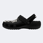 Gothic Witch Skull Wildflower Moon - Fur Lined Slippers/Sandals