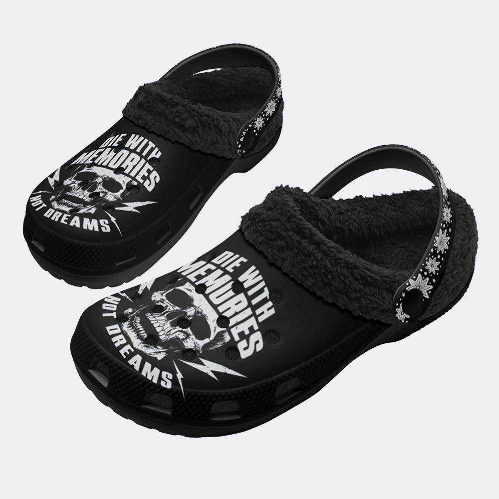 Die With Memories Not Dreams - Fur Lined Slippers/Sandals