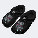 Punk Headphone Dinosaur - Fur Lined Slippers/Sandals