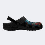 Death Moth Print - Fur Lined Slippers/Sandals