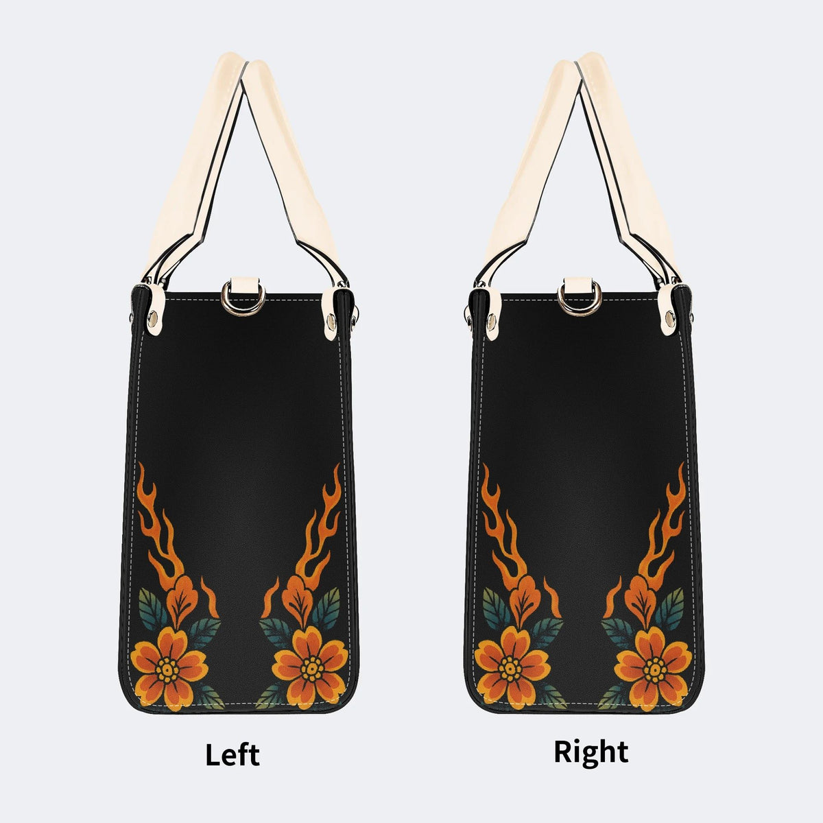 Black Panther Print - Leather Handbag