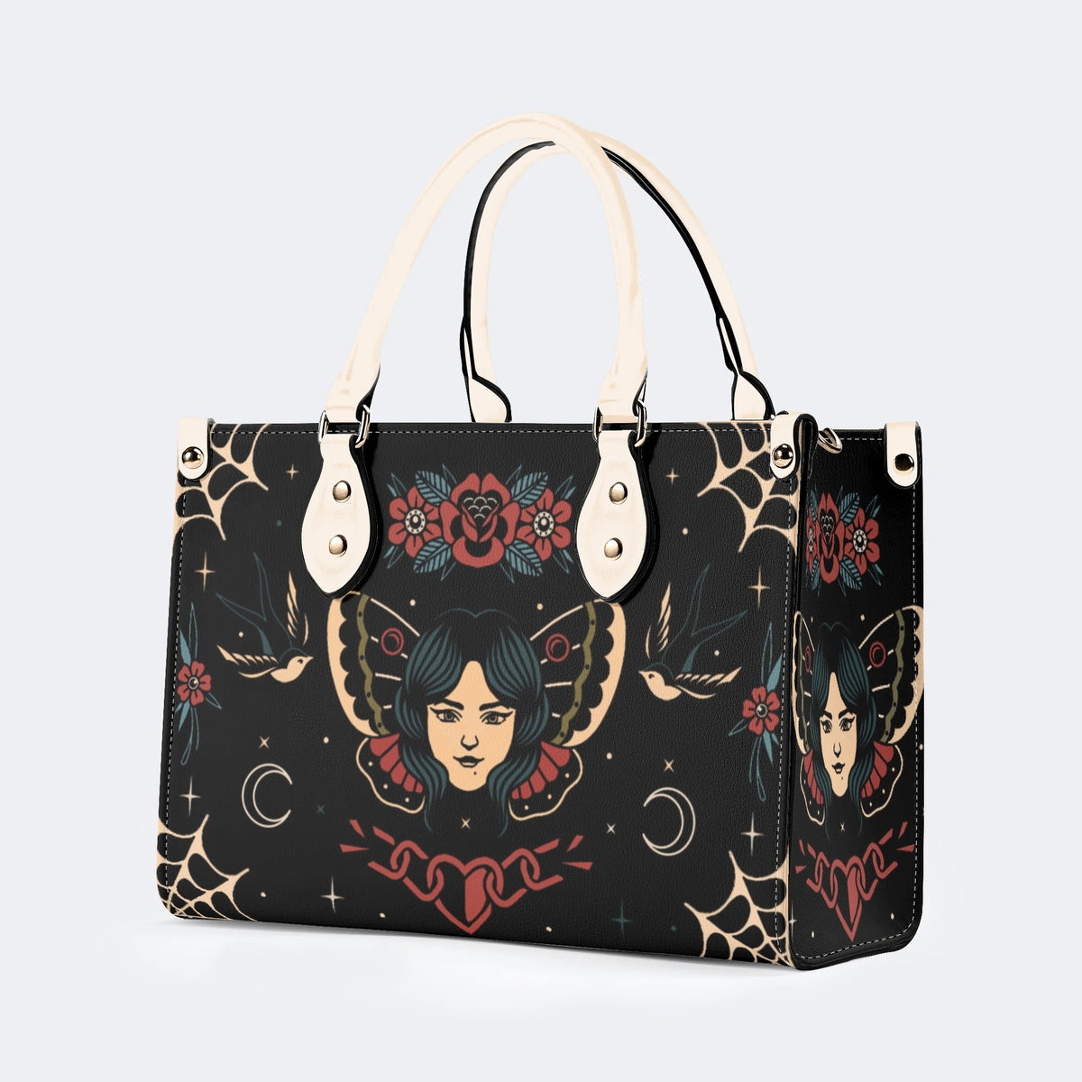 Vintage Tattoo Art Print - Leather Handbag