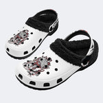 Vintage Tattoo Skull - Fur Lined Slippers/Sandals