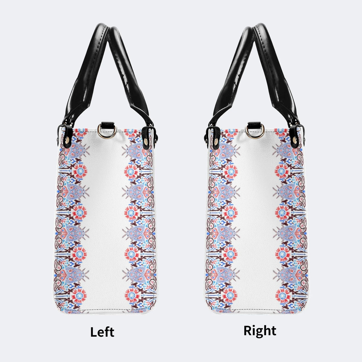 Classic Watercolor Moth Print - Leather Handbag