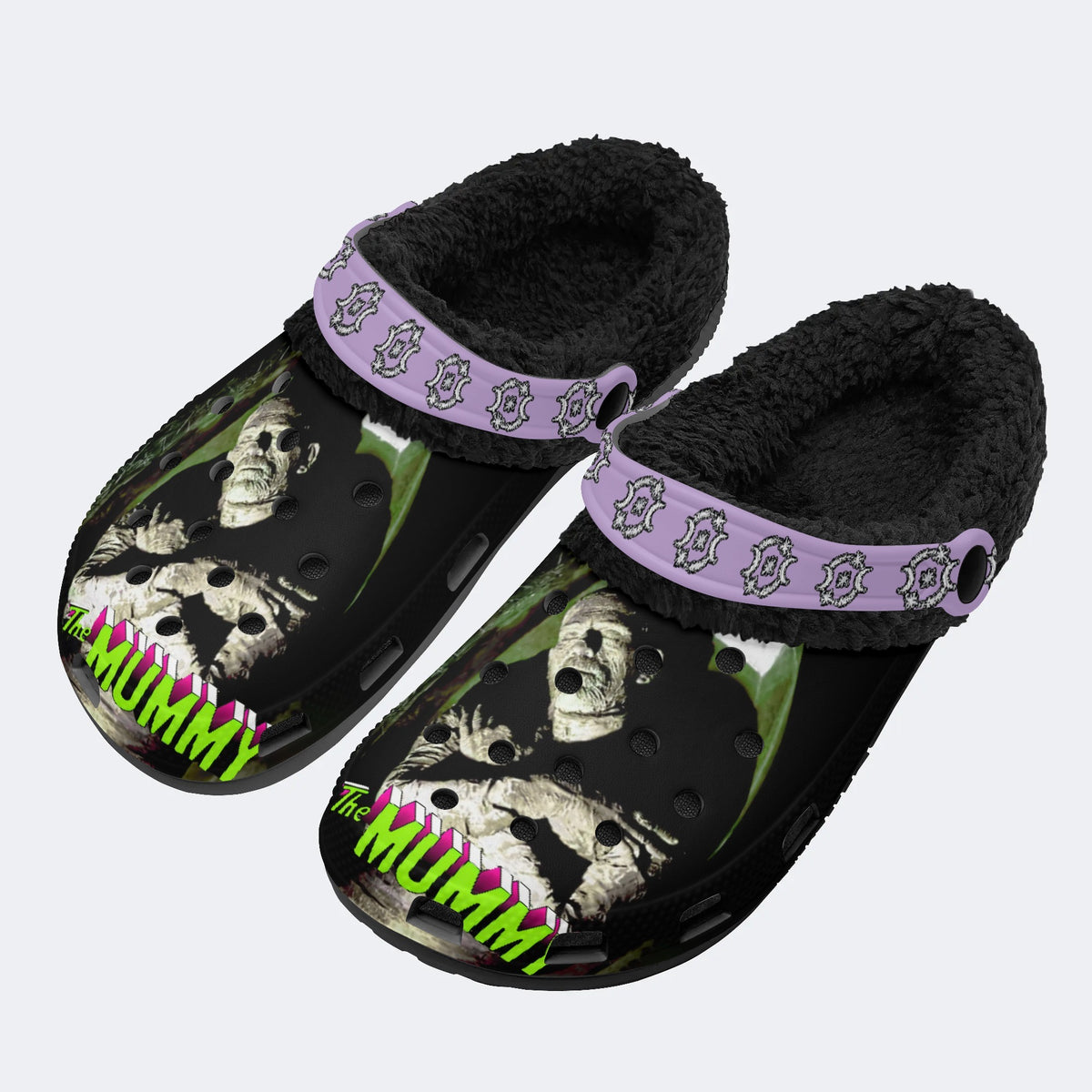 Mummies Horror Print - Fur Lined Slippers