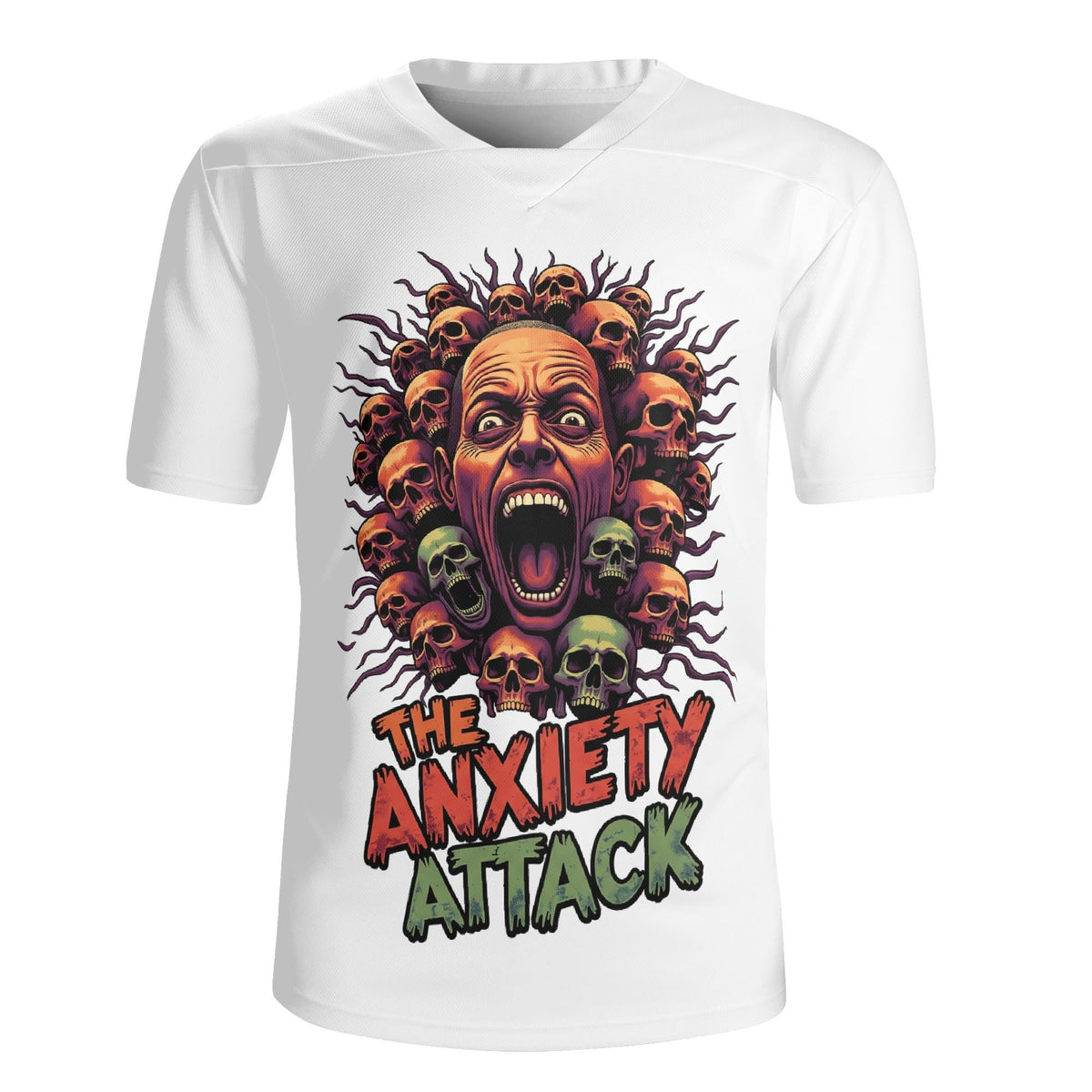Mad Face Skull Cluster - Men's All Over Printing Rugby Jersey
