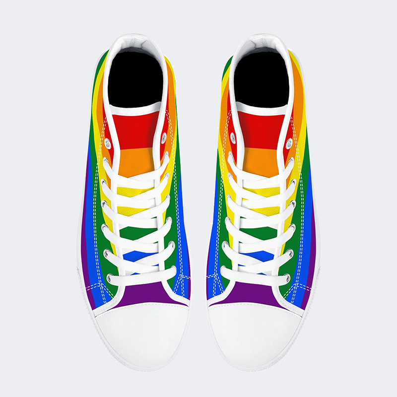 8-Color Pride Flag High Top Canvas Shoes