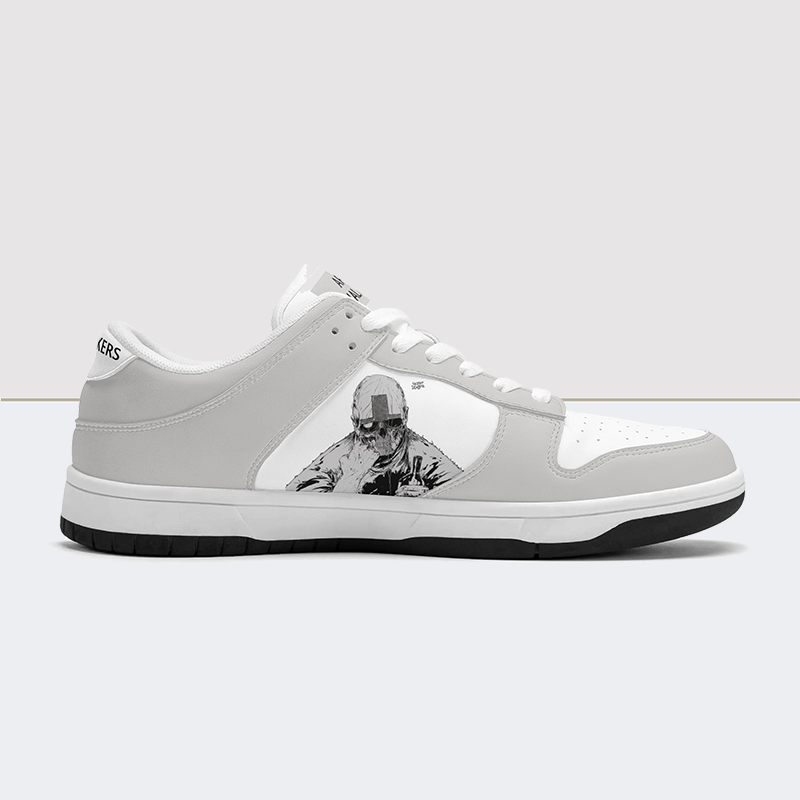 Skull & Letter Dunk Low Leather Sneakers