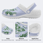 Death Moth Vintage Print - Fur Lined Slippers/Sandals