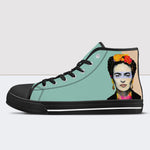 Colorful Frida Kahlo Fanart Feminist Pride Movement High Top Canvas Shoes