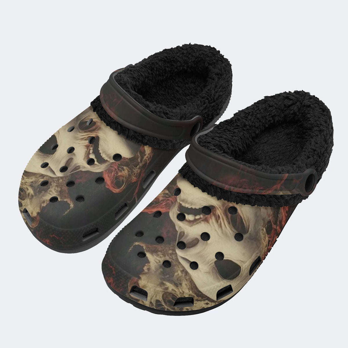 Fiery Skull - Fur Lined Slippers/Sandals