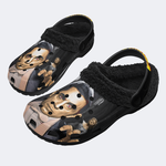 Horror Print - Fur Lined Slippers/Sandals