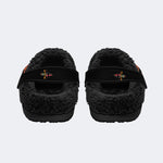 Horror Devil's Mouth Print - Fur Lined Slippers/Sandals