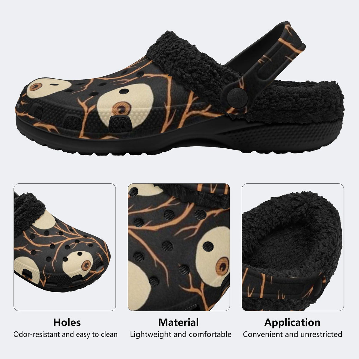 Halloween Eye Twig - Fur Lined Slippers/Sandals