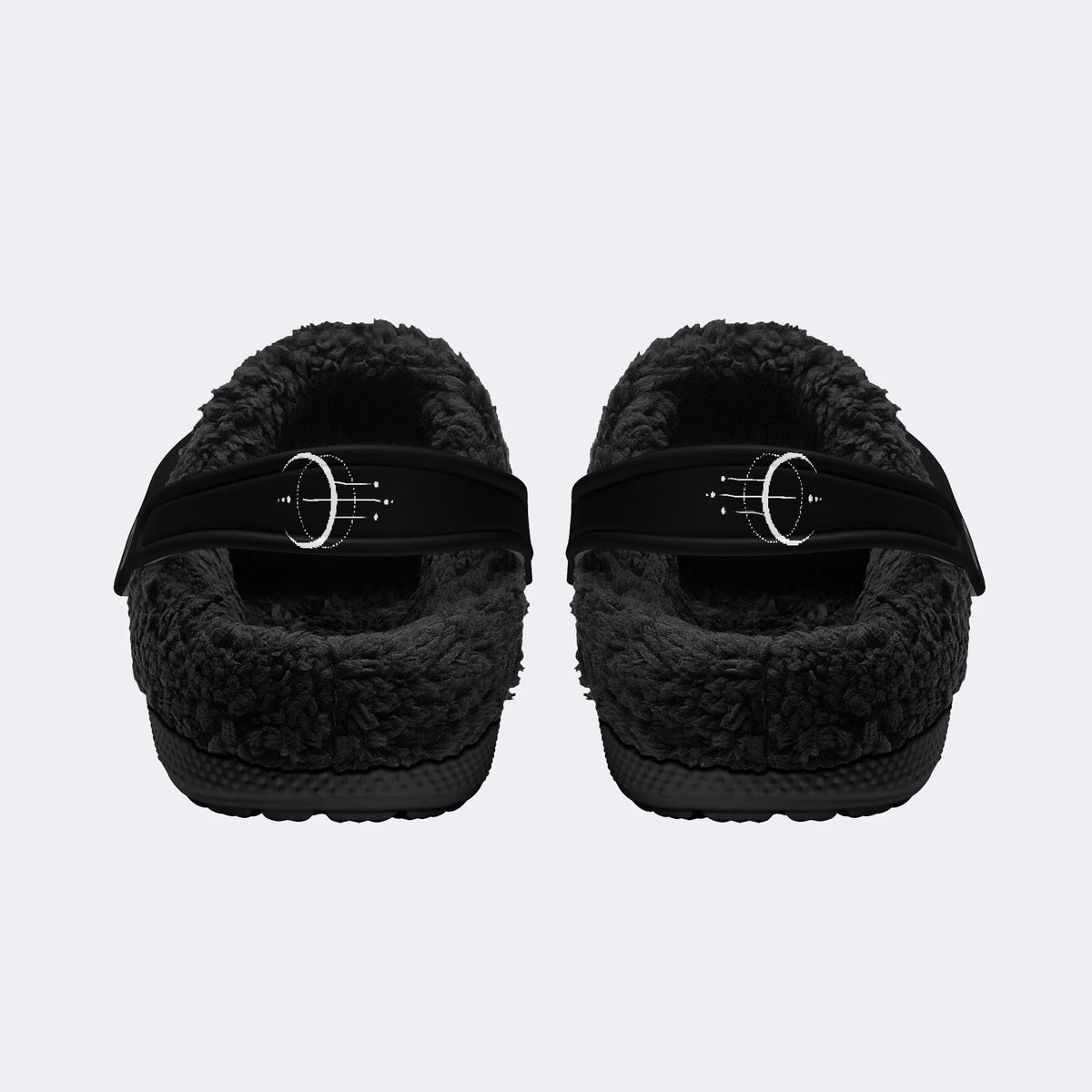 Gothic Death Moth Occult Crescent Moon - Fur Lined Slippers/Sandals