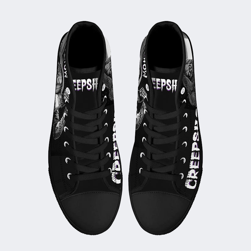 Horror Movie Vintage Graphic Print - High Top Canvas