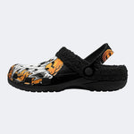 Gothic Ghost Pumpkin Bat Halloween - Fur Lined Slippers/Sandals