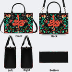 Red Snake Print - Leather Handbag